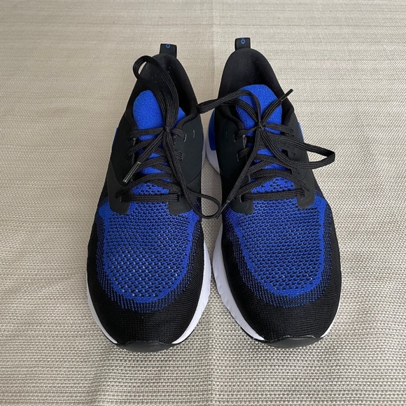 Nike Men`s Odyssey React 2 Flyknit Black/racer Blue Running Shoes Size 10,5 - Picture 5 of 9